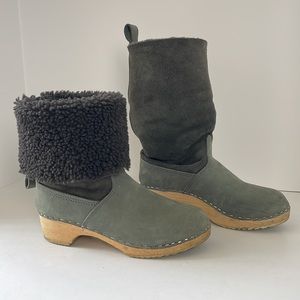 Made in Sweden Shearling Clog Boots Size 5.5 EURO 36